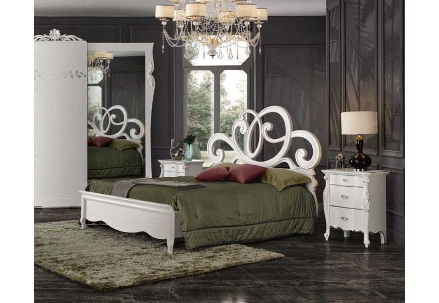 Luxusní ložnicová sestava Aphrodite v klasickém stylu bílé barvy