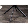 Dizajnová otočná jedálenská stolička Mariposa s horčicovožltým čalúnením a čiernymi nohami z kovu 83cm