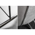 Designové skandinávské houpací křeslo Foamin s šedým sametovým čalouněním as chromovou konstrukcí 99cm
