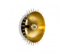 Designová nástěnná art deco lampa Sonelli kruhového tvaru z kovu ve zlato-černém provedení
