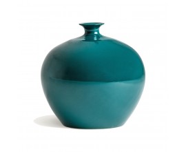 Designová keramická váza Berat kulatého tvaru tyrkysové barvy 34cm