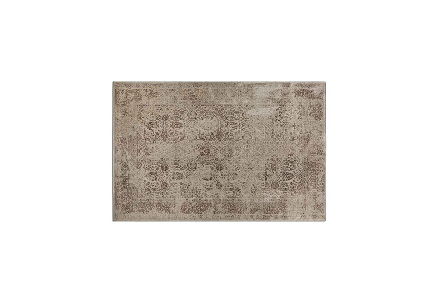 Klasický obdélníkový koberec Rael béžové barvy s florálním dekorativním vzorem