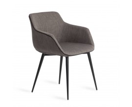 Designová jídelní židle Forma Moderna v šedém moderním provedení s ocelovými nožičkami v černé barvě