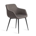 Designová jídelní židle Forma Moderna v šedém moderním provedení s ocelovými nožičkami v černé barvě