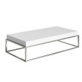Designový obdélníkový konferenční stolek Forma Moderna s chromovými ocelovými nožičkami bílý