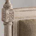 Provensálské čelo postele Margerie z mangového dřeva s béžovým lněným čalouněním 160cm
