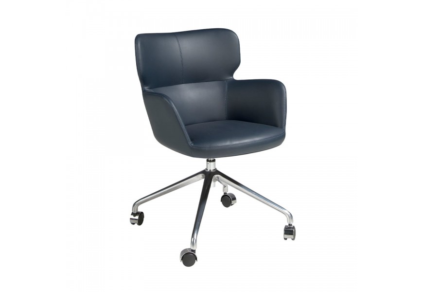 Moderní kancelářská židle Forma Moderna s tmavomodrým eko-koženým čalouněním