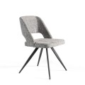 Designová jídelní židle Forma Moderna v moderním stylu s šedým textilním čalouněním a kovovými nožičkami