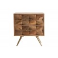 Designový noční stolek Duran hnědé barvy z masivního dřeva