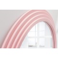 Art deco moderní vysoké zrcadlo Swan s vlnitým rámem v pastelové růžové barvě 160cm