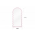 Art deco moderní vysoké zrcadlo Swan s vlnitým rámem v pastelové růžové barvě 160cm