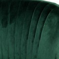 Art deco čalouněné smaragdové zelené křeslo Silys bez opěrek se sametovým potahem a vertikálním prošíváním 80 cm
