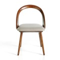Designová jídelní židle Forma Moderna v moderním dřevěném provedení s ořechovou dýhou v hnědé barvě