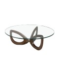 Luxusní konferenční stolek Forma Moderna v moderním skleněném provedení s dřevěnou konstrukcí
