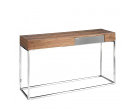Moderní konzolový stolek Forma Moderna ze dřeva a chromu 135cm