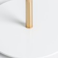 Moderní art deco stolní lampa Ragazzia z kovu zlaté barvy s bílým polobloukovitým stínítkem 59cm