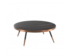 Art deco kulatý konferenční stolek Forma Moderna černý mramor 90cm