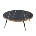 Art deco kulatý konferenční stolek Forma Moderna černý mramor 90cm