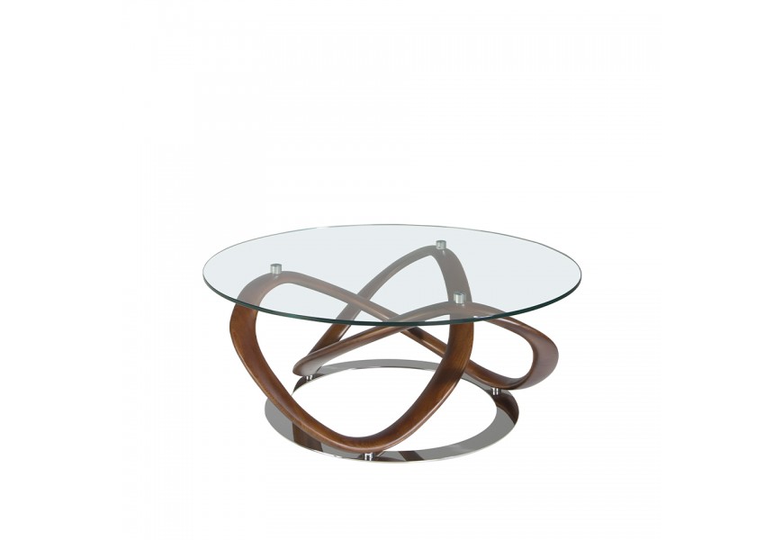 Moderní konferenční stolek Forma Moderna s vrchní deskou z tvrzeného skla s masivní podstavou