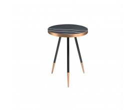 Art-deco kulatý příruční stolek Forma Moderna černý mramor 56cm