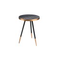 Luxusní příruční stolek Forma Moderna v art-deco provedení s chromovým rámem a nožičkami v bronzovém provedení