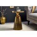 Art deco kulat&yacute; př&iacute;ručn&iacute; stolek Nalia zlat&eacute; barvy s konstrukc&iacute; z kovu 40cm
