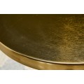 Art deco kulat&yacute; př&iacute;ručn&iacute; stolek Nalia zlat&eacute; barvy s konstrukc&iacute; z kovu 40cm