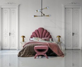 Luxusní glamour ložnicová sestava Pink dreams v art deco stylu