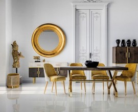 Luxusní jídelní sestava Golden Rush v art deco stylu