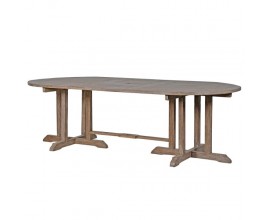 Klasický masivní jídelní stůl Credence na zahradu z teakového dřeva oválného tvaru 244cm