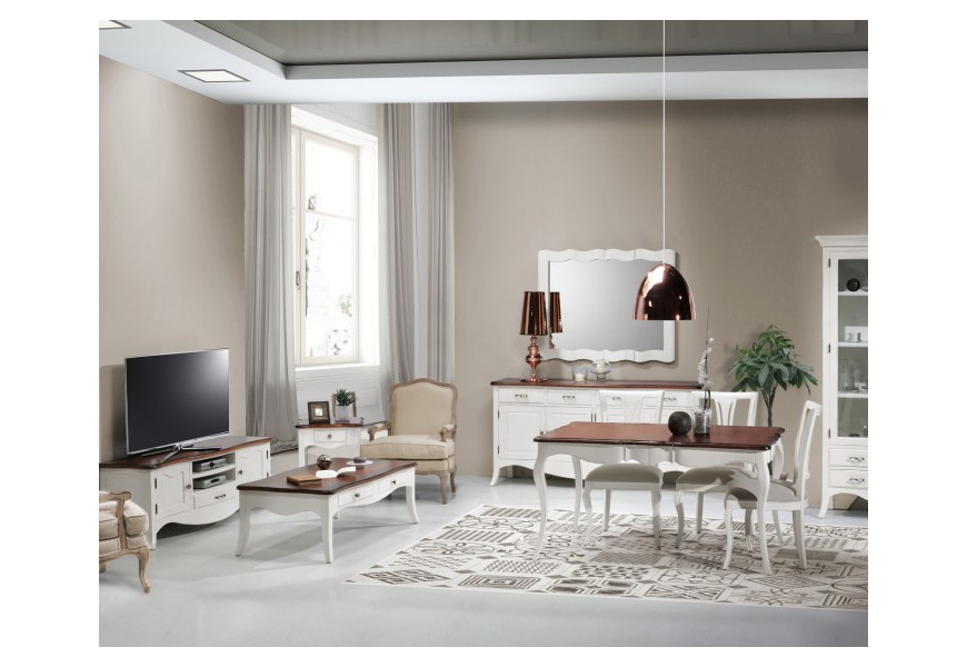 Luxusní provence obývací sestava Deliciosa v provence stylu s oblými liniemi a nadčasovým designem z mahagonového dřeva