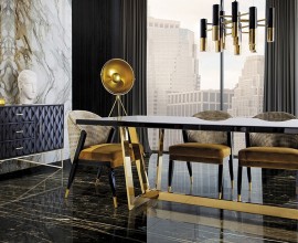 Luxusní jídelní sestava Glamour Brilon ve stylu art deco