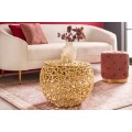 Elegantní glamour konferenční stolek Hoja zlaté barvy s kulatou konstrukcí z kovu