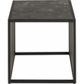 Industriální designový příruční stolek Industria Marbleux s černou kovovou konstrukcí a mramorovou deskou 40cm