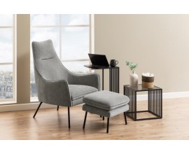 Industriální designový příruční stolek Industria Marbleux černé barvy z kovu a mramoru