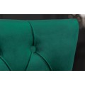 Zámecká stylová jídelní židle Eleanor se sametovým smaragdově zeleným čalouněním a stříbrnými nohami 94cm