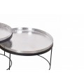 Art-deco set kulatých konferenčních stolků Elements stříbrná 57cm