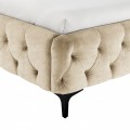 Elegantní chesterfield manželská postel Modern Barock se sametovým krémovým čalouněním 180x200