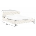 Elegantní chesterfield manželská postel Modern Barock se sametovým krémovým čalouněním 180x200