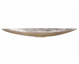 Designový tác Sorento ve tvaru listu z kovu ve stříbrném provedení 80cm