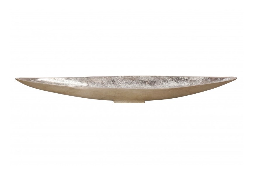 Stylový ozdobný tác Sorento ve tvaru listu stříbrné barvy z kovové slitiny