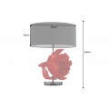 Designová stolní lampa Sidoria s červenou podstavou ve tvaru ryby s černým kulatým stínítkem 64cm