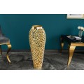 Designová váza Hoja v art deco stylu s kovovou konstrukcí zlaté barvy 65cm