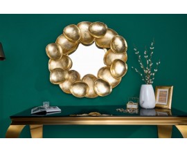 Designové art deco nástěnné zrcadlo Amren s ozdobným kovovým rámem zlaté barvy 70cm