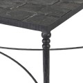 Designový konferenční stolek Feyre z kamene a kovu šedočerné barvy s ozdobnýma nohama 138cm