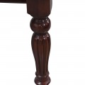 Rustikální rozkládací jídelní stůl Bladorre na vyřezávaných nohách v tmavě hnědém masivním provedení 164cm