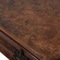 Klasický masivní příruční stolek Dolcetto z ořechového dřeva s vyřezáváním a šuplíkem 87cm