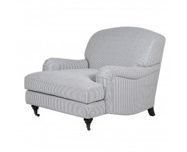 Luxusní křeslo Belfa slipper chair bílo modré 111cm