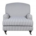 Luxusní křeslo Belfa slipper chair bílo modré 111cm