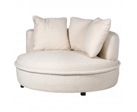 Buklé křeslo Lala loveseat kulaté slonovinová 125cm